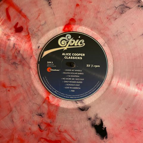 Alice Cooper - "Classics" rød/sort splatter på klar vinyl (dobbelt-LP)