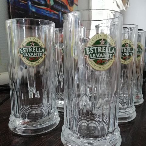 6stk Estrella Levante øl krus