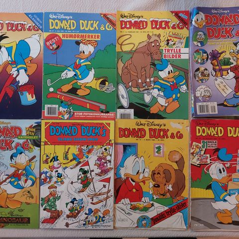 Kasse med tegneserier fra 1980-90 tallet