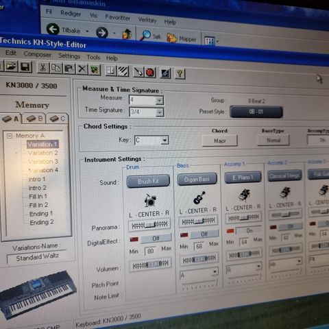 Unik laptop, tilpasset Technics KN7000, med programmer