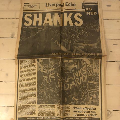 Liverpool - Liverpool Echo «Shanks» the stories and pictures fra 3 okt 1981