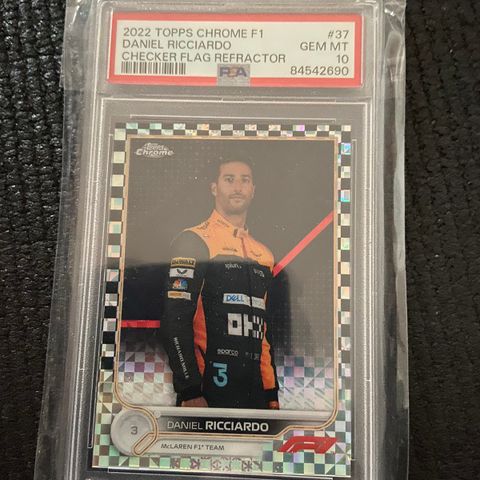 Topps Chrome f1 kort Daniel Ricciardo PSA 10