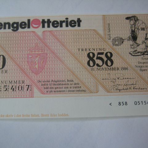 Pengelotteriet 858 .trekning