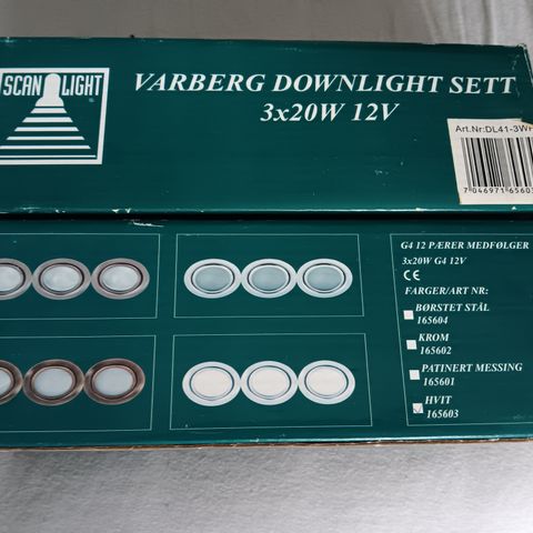 Varberg downlights sett 3x20W 12V
