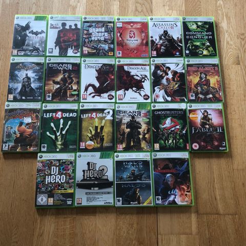 Xbox360-spill - Batman, Gears of War, Halo, GTA, Dragon Age