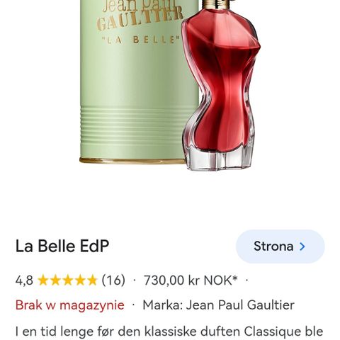 Jean Paul Gaulttet "La belle" eau de perfum