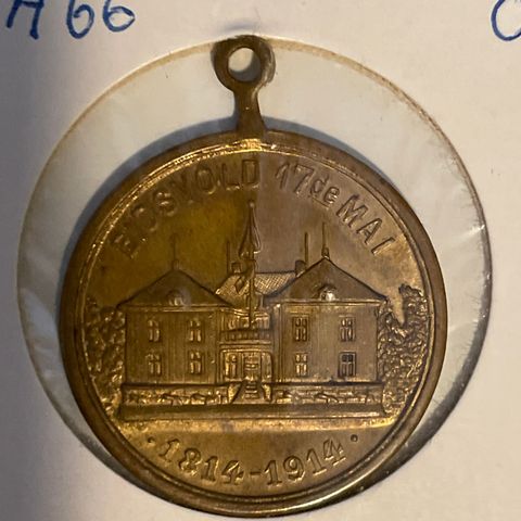 17 mai medalje 1914 JA66 m/hempe selges