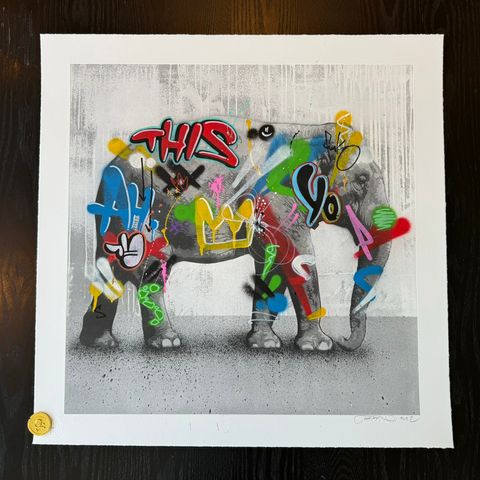 Martin Whatson - Elephant  100% HAND-FINISHED grafitti