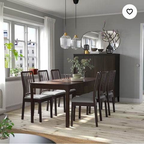 EKEDALEN spisebord + 6 stoler fra IKEA