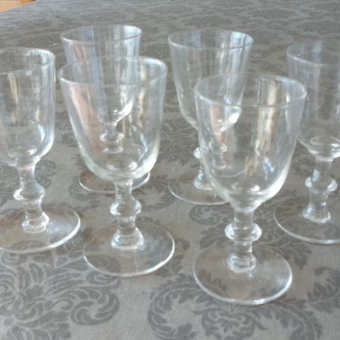 6 gamle Hadeland Bertha drammeglass.