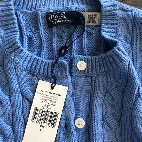 Ralph Lauren cardigan i nydelig blå farge