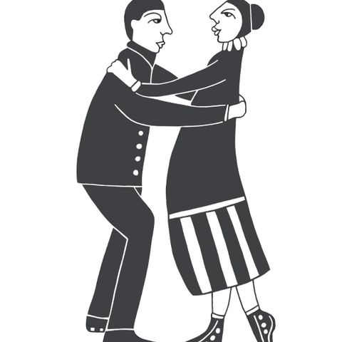Tango for to! Illustrasjon trykk av Tora Greve