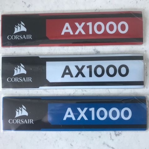 Set of 3 Cosair AX1000 Badges (New)