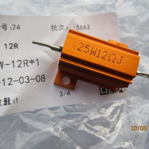 Wireground metal resistor 25W 12R