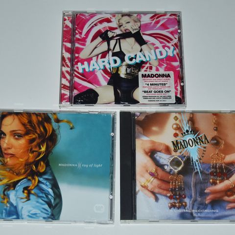 CD 12 stk Madonna, W.Houston, B.Tylor kr 30,- / 3 for 59,-