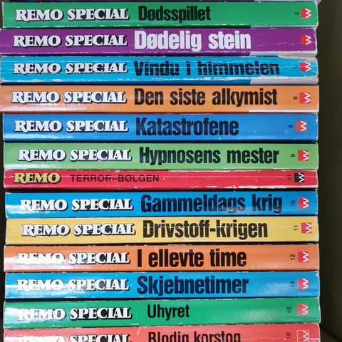 Remo & Remo Spesial bøker selges, 30 stk