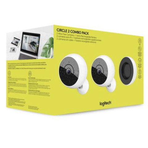 Logitech Cirlce 2 combo pack, batteridrevet sikkerhetskamera system / webkamera