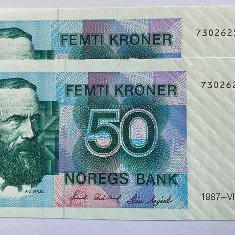 Norske sedler 50 kr 1987
