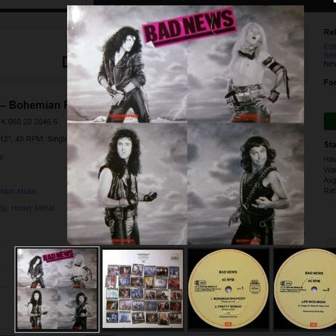 EP-plate. Bad News – Bohemian Rhapsody, Engelsk, Absurd morro 1987