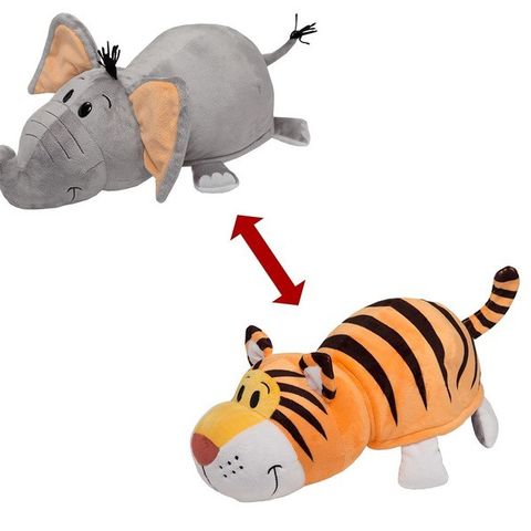 Flipazoo tiger elefant bamse leke til barn pute 40 cm