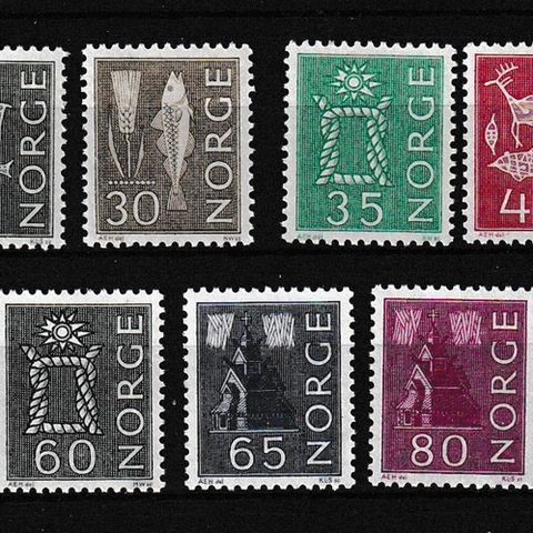 Norge 1962-65 - Bruksmerker (vanlig papir) - postfrisk (N265)