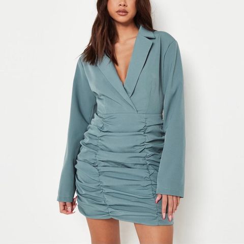 Missguided Ruched Detail Blazer Dress