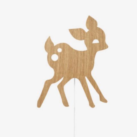 Barneroms lampe - FermLIVING MY DEER VEGGLAMPE, OILED OAK