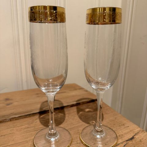 Vintage champagneglass 2 stk