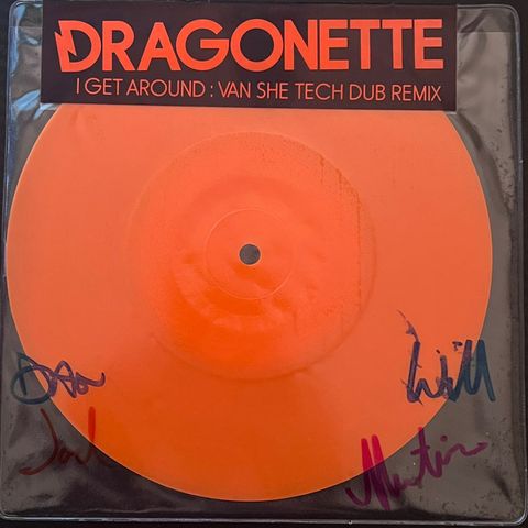 Dragonette – I Get Around (Van She Tech Dub Remix) 7" vinyl signed