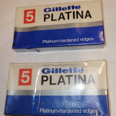 Gamle Gillette Platina barberblader selges samlet