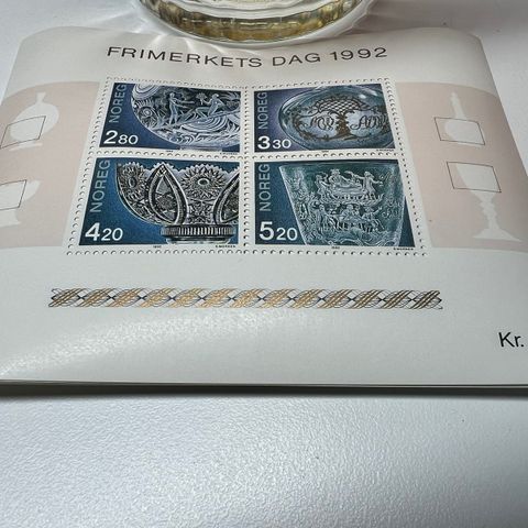 Postfriske miniark for Frimerkets Dag 1992