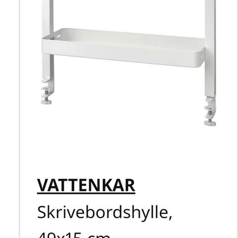 Vattenkar hylle til skrivebord (NY!)