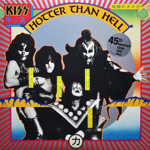 Kiss - «Hotter than Hell» 45 års jub.utg. Oransje vinyl