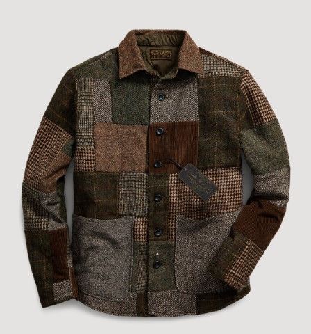 RRL Ralph Lauren Patchwork Overshirt Limited Edition Wool Jacket L/G