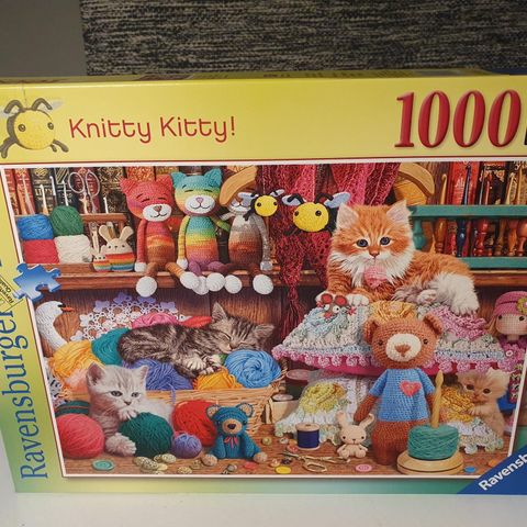 Puslespill 1000 brikker Knitty Kitty