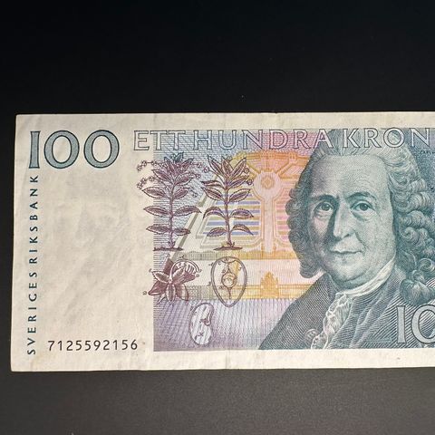 Sverige 100 kronor periode 1986-2000 MEGET PEN (604 AD)
