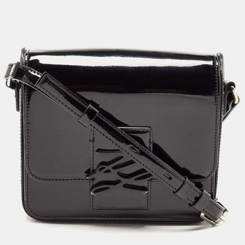 Karl Lagerfeld - Black Patent Leather K/Autograph Flap