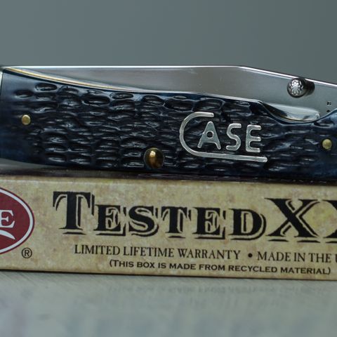 Case XX USA 2010 Mediterranean Blue Bone 6154L SS Trapperlock Lommekniv