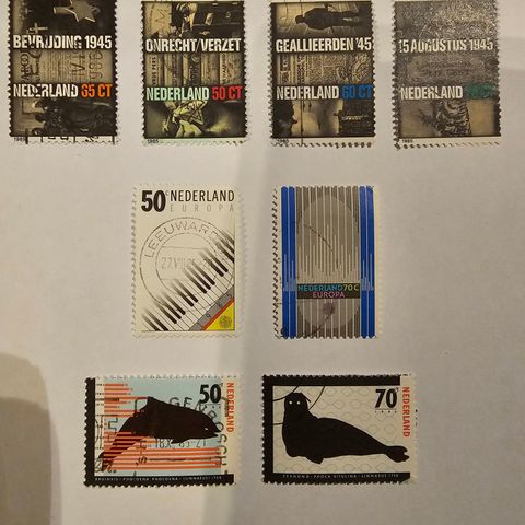 3 komplette frimerkesett fra Nederland