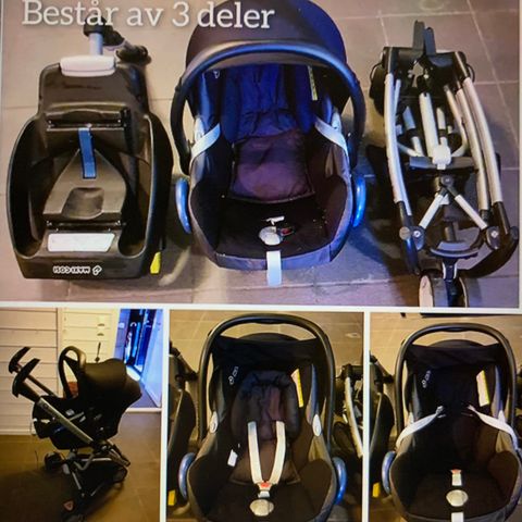 Isofix babysete med adapter / bilstol med adapter