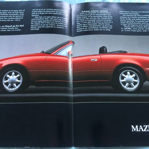 Bilbrosjyre av Mazda MX-5