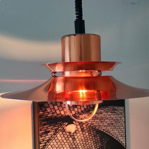 Vintage taklampe i kobber fra danske Vitrika