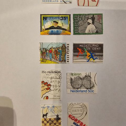 5 komplette frimerkesett fra Nederland