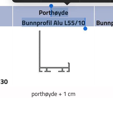Lobas Bunnprofil Alu L55/10 4meter