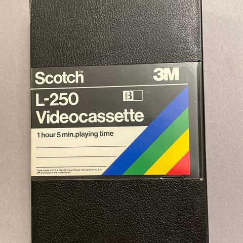 Vintage ubrukt Scotch L-250 Videocassette 3M med etui