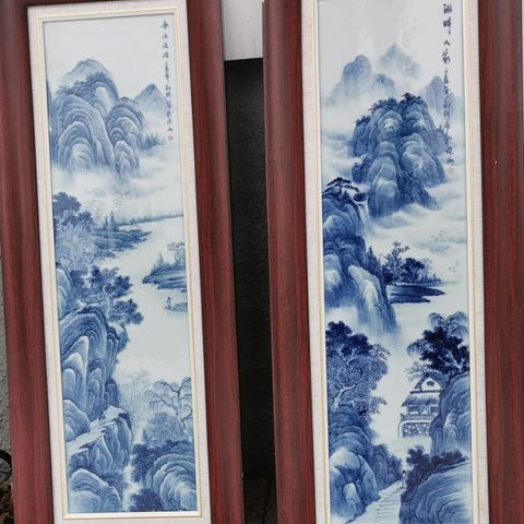 Ny pris 2000kr for 2 Kinesisk porselen kunst tegnlng