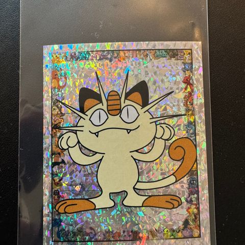 Pokemon Merlin 1999 Sticker - Meowth S11 (Prism)