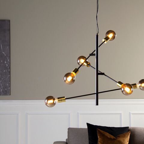 Elegant, sort taklampe inkl.lyspærer