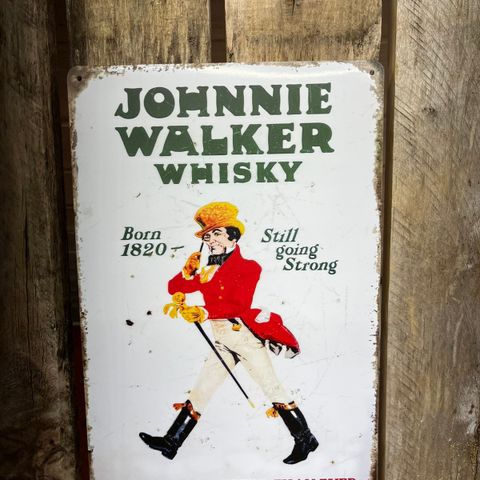 Johnnie Walker Whisky. Skilt I Tynnmetall 20X30 cm