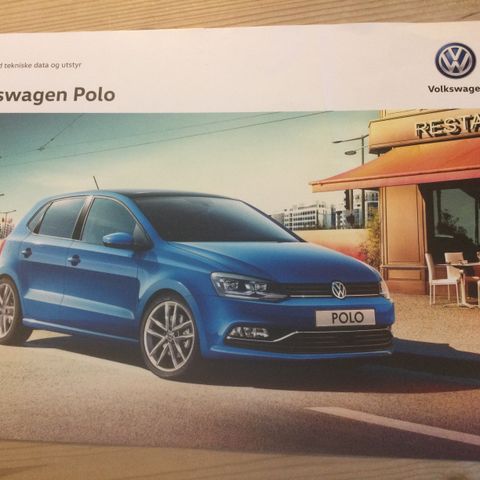 Brosjyre Volkswagen Polo utgave oktober 2015. Tekniske spec, mars 2016
